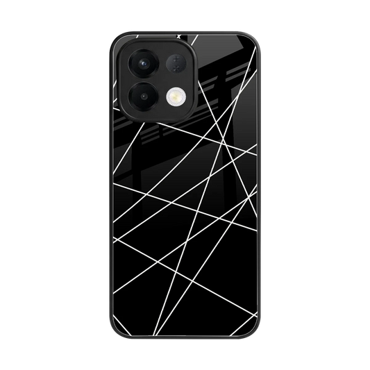 Geomatric Black back phone cover | glass case for oppo k13 5g