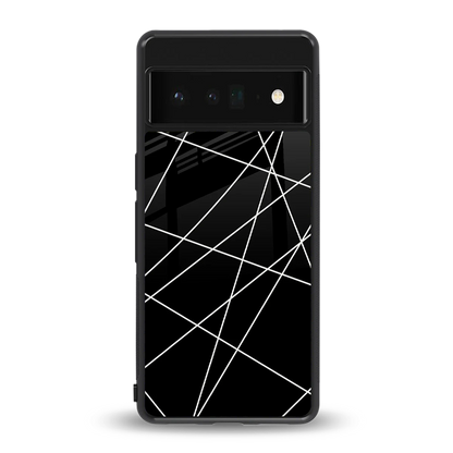 Geomatric Black back phone cover | glass case for google pixel 6 pro