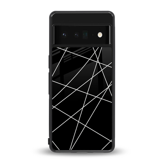 Geomatric Black back phone cover | glass case for google pixel 6 pro