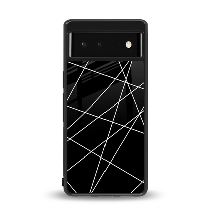 Geomatric Black back phone cover | glass case for google pixel 6a