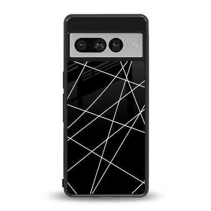 Geomatric Black back phone cover | glass case for google pixel 7 pro