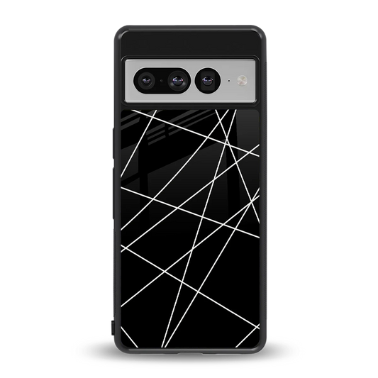 Geomatric Black back phone cover | glass case for google pixel 7 pro