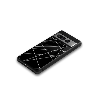 Geomatric Black google pixel 7 pro mobile cover | shockproof glass phone case