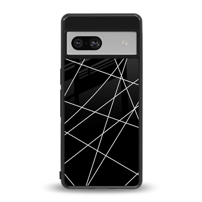 Geomatric Black back phone cover | glass case for google pixel 7