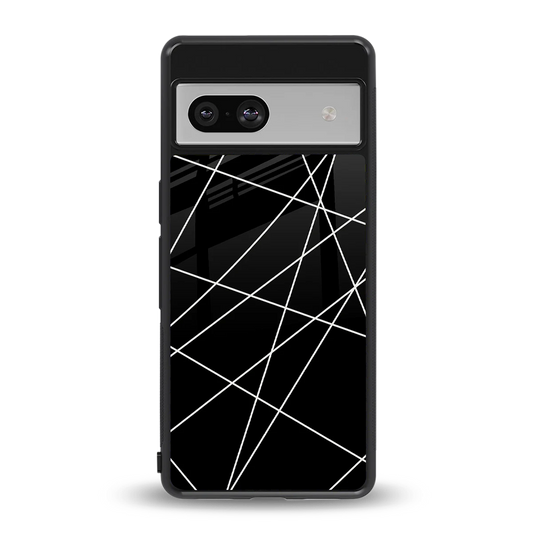Geomatric Black back phone cover | glass case for google pixel 7