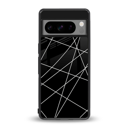 Geomatric Black back phone cover | glass case for google pixel 8 pro