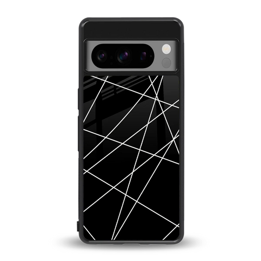 Geomatric Black back phone cover | glass case for google pixel 8 pro