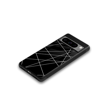 Geomatric Black google pixel 8 pro mobile cover | shockproof glass phone case
