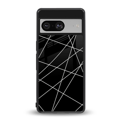 Geomatric Black back phone cover | glass case for google pixel 8