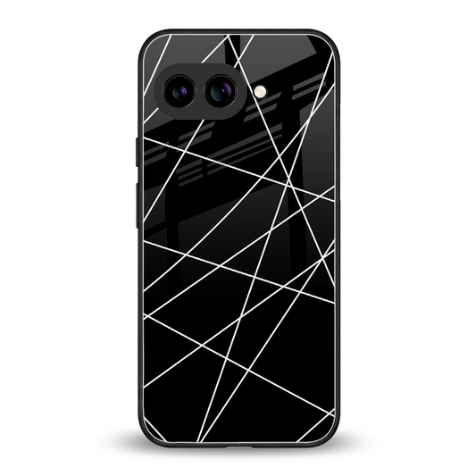 Geomatric Black back phone cover | glass case for google pixel 9a