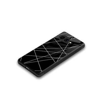 Geomatric Black stylish phone case for google pixel 9a | glossy glass and slim fit