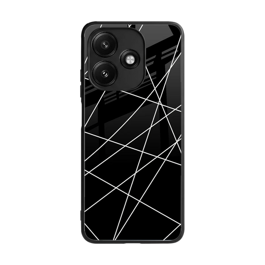 Geomatric Black back phone cover | glass case for redmi 12 5g