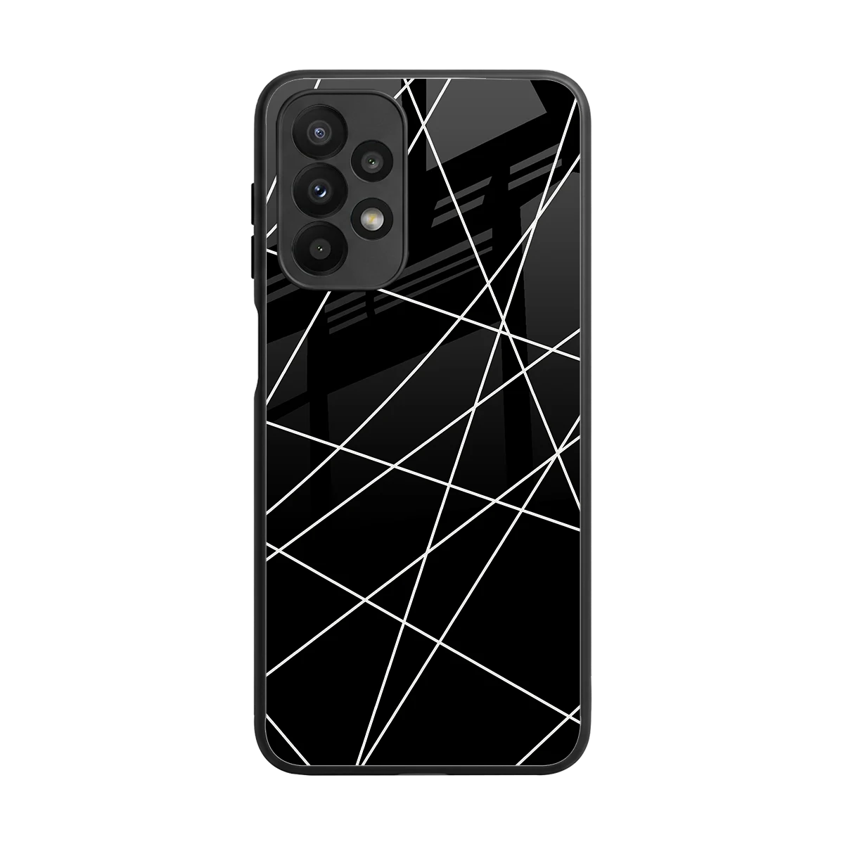 Geomatric Black back phone cover | glass case for samsung galaxy a23
