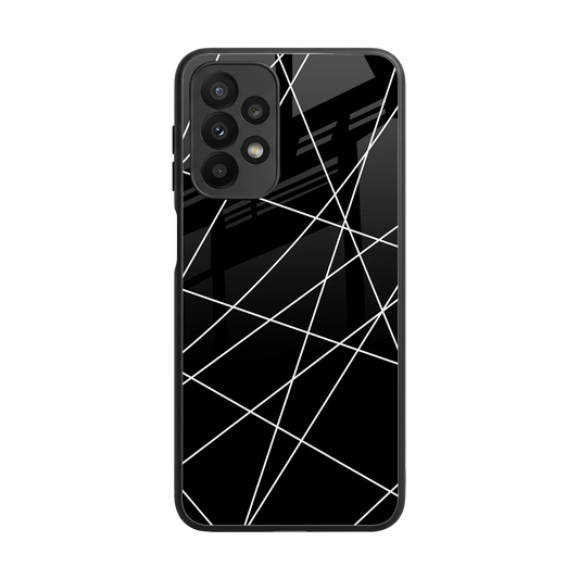 Geomatric Black back phone cover | glass case for samsung galaxy a23