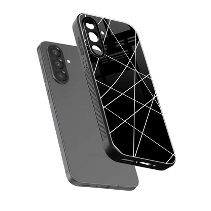 Geomatric Black sleek samsung galaxy a17 5g cover with tempered glass back and TPU edges
