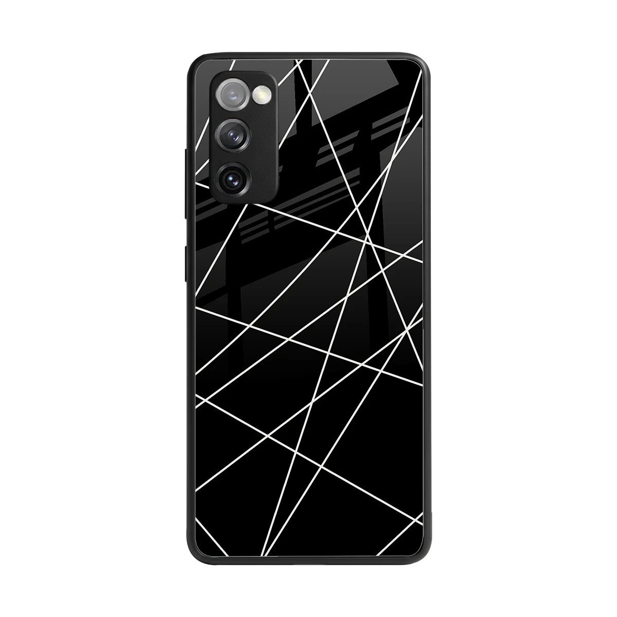 Geomatric Black back phone cover | glass case for samsung galaxy s20 fe