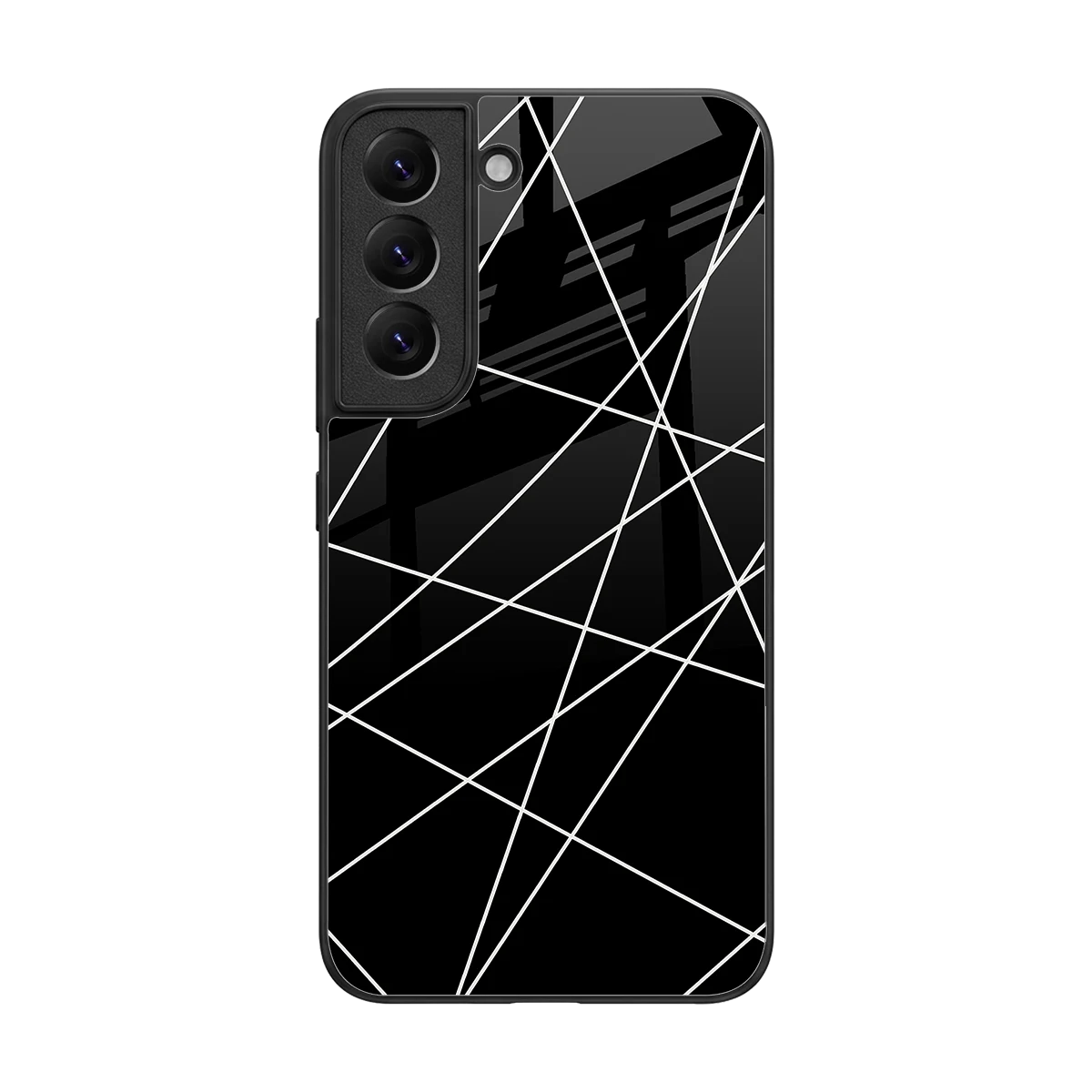 Geomatric Black back phone cover | glass case for samsung galaxy s22