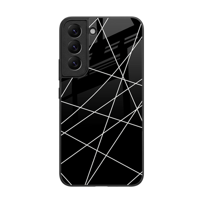 Geomatric Black back phone cover | glass case for samsung galaxy s22