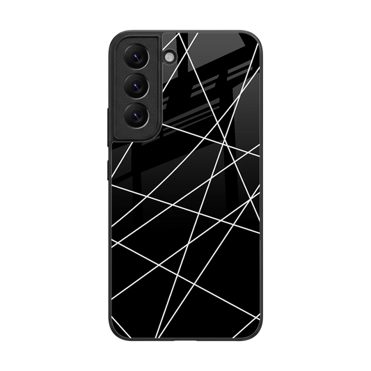 Geomatric Black back phone cover | glass case for samsung galaxy s22