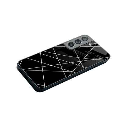 Geomatric Black stylish phone case for samsung galaxy s22 | glossy glass and slim fit