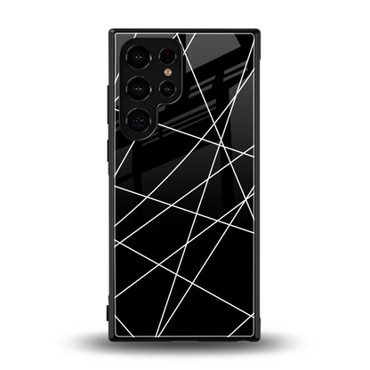 Geomatric Black back phone cover | glass case for samsung galaxy s23 ultra