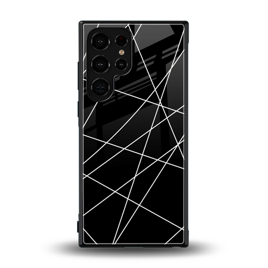 Geomatric Black back phone cover | glass case for samsung galaxy s23 ultra