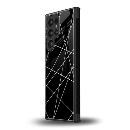 Geomatric Black samsung galaxy s23 ultra mobile cover | shockproof glass phone case