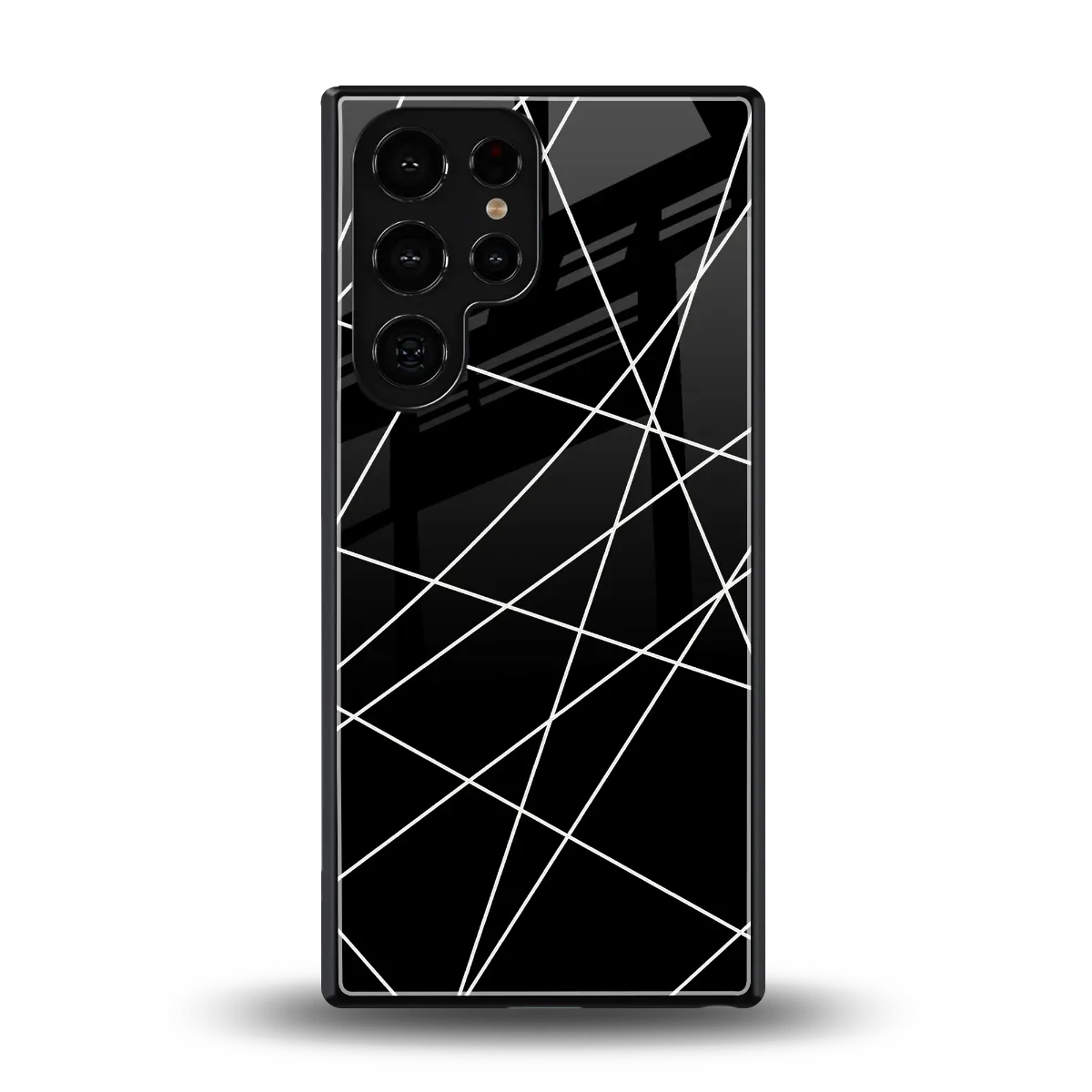 Geomatric Black back phone cover | glass case for samsung galaxy s25 ultra