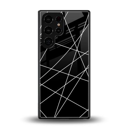 Geomatric Black back phone cover | glass case for samsung galaxy s25 ultra