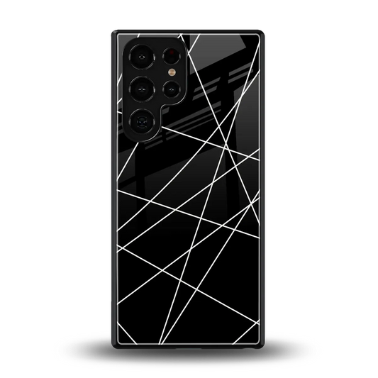 Geomatric Black back phone cover | glass case for samsung galaxy s26 ultra
