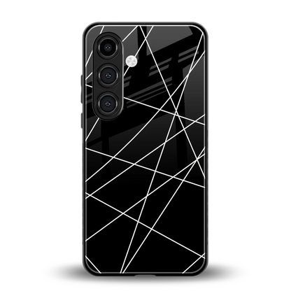 Geomatric Black back phone cover | glass case for samsung galaxy s24 fe