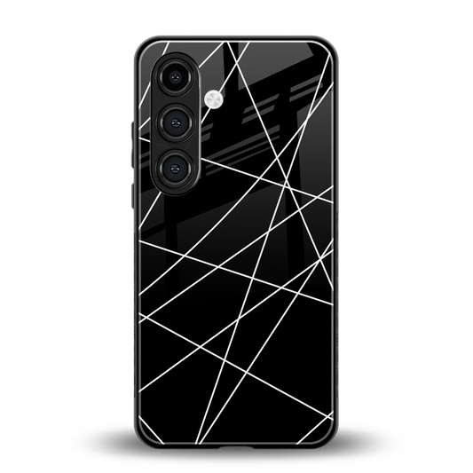 Geomatric Black back phone cover | glass case for samsung galaxy s24 fe