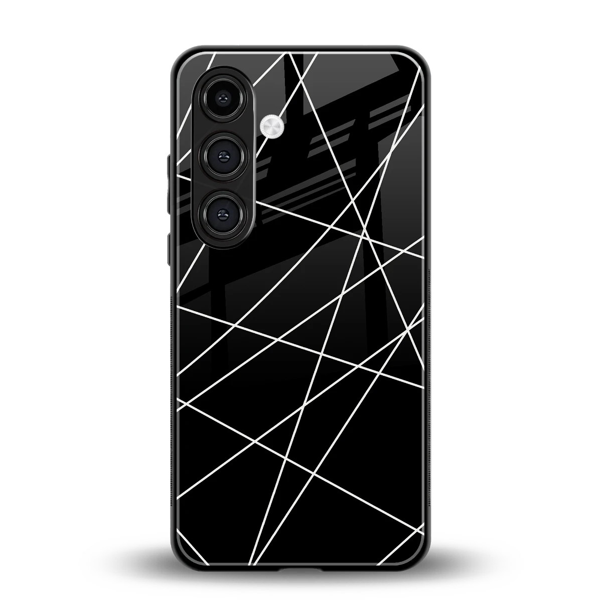 Geomatric Black back phone cover | glass case for samsung galaxy s26