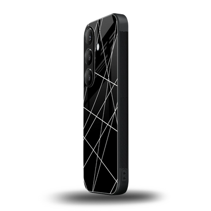 Geomatric Black samsung galaxy s23 fe mobile cover | shockproof glass phone case