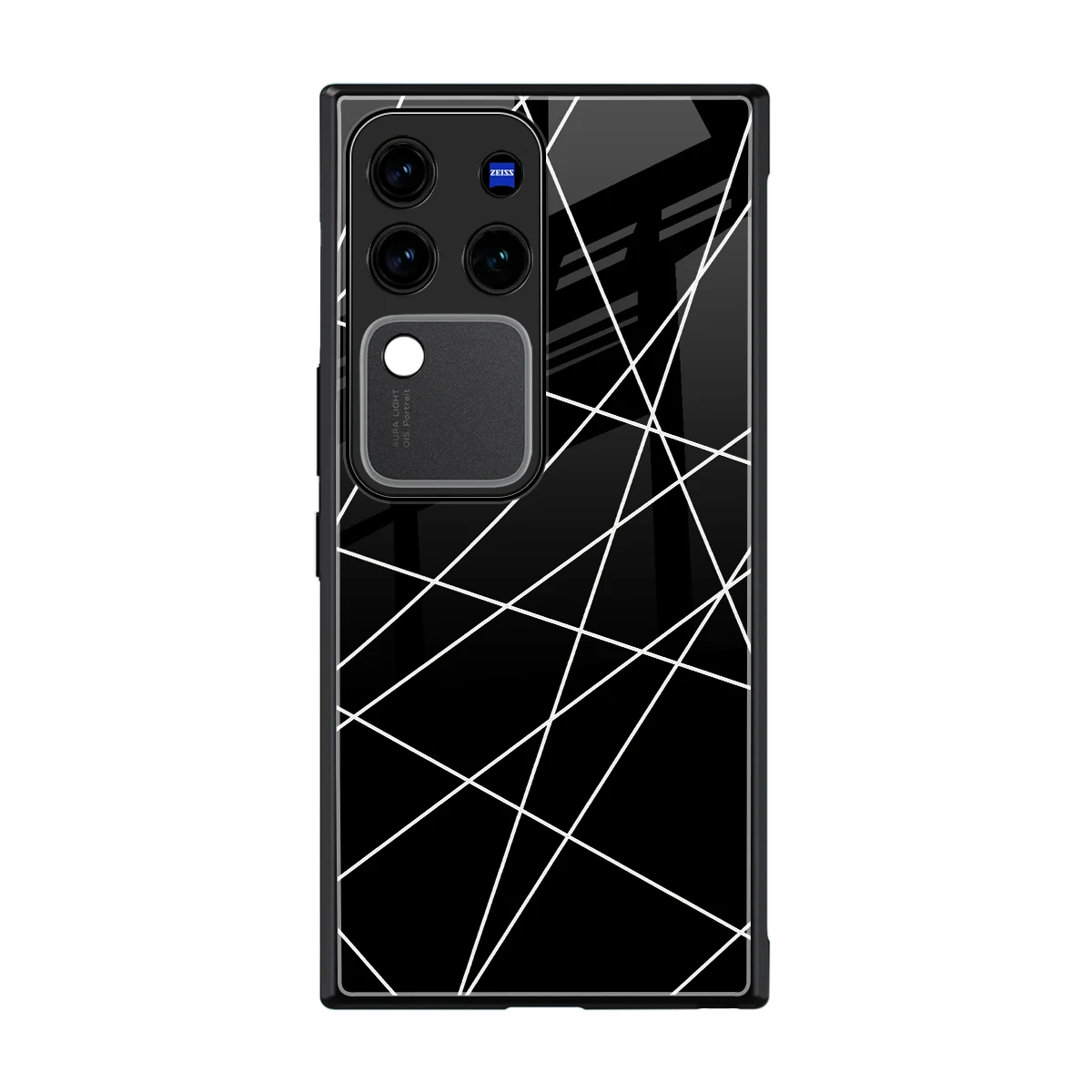Geomatric Black back phone cover | glass case forvivo v30 pro