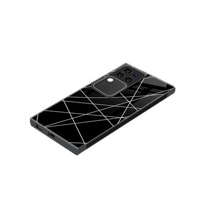 Geomatric Black stylish phone case forvivo v30 pro | glossy glass and slim fit