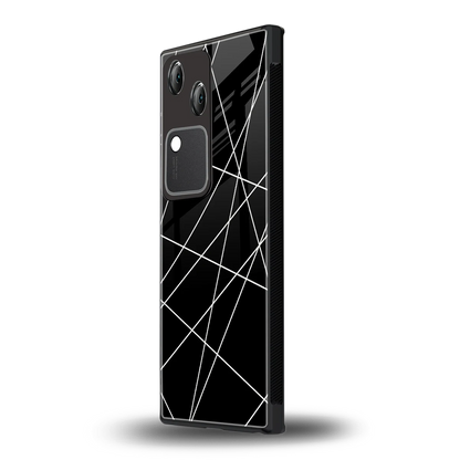 Geomatric Black vivo v30 mobile cover | shockproof glass phone case