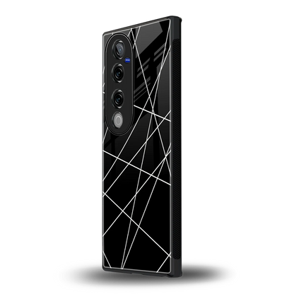 Geomatric Black vivo v40 pro mobile cover | shockproof glass phone case