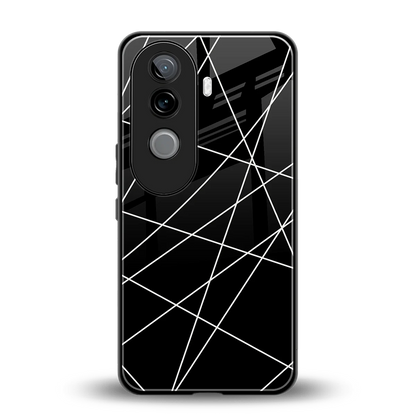 Geomatric Black back phone cover | glass case for vivo v40e