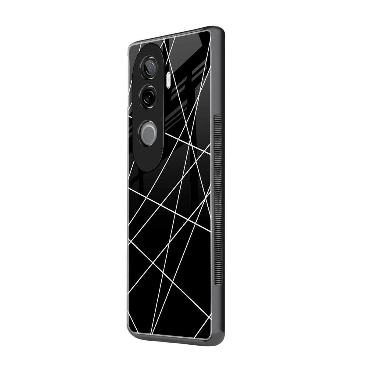 Geomatric Black vivo v40e mobile cover | shockproof glass phone case