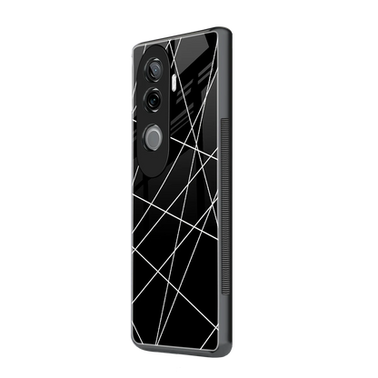 Geomatric Black vivo v40e mobile cover | shockproof glass phone case