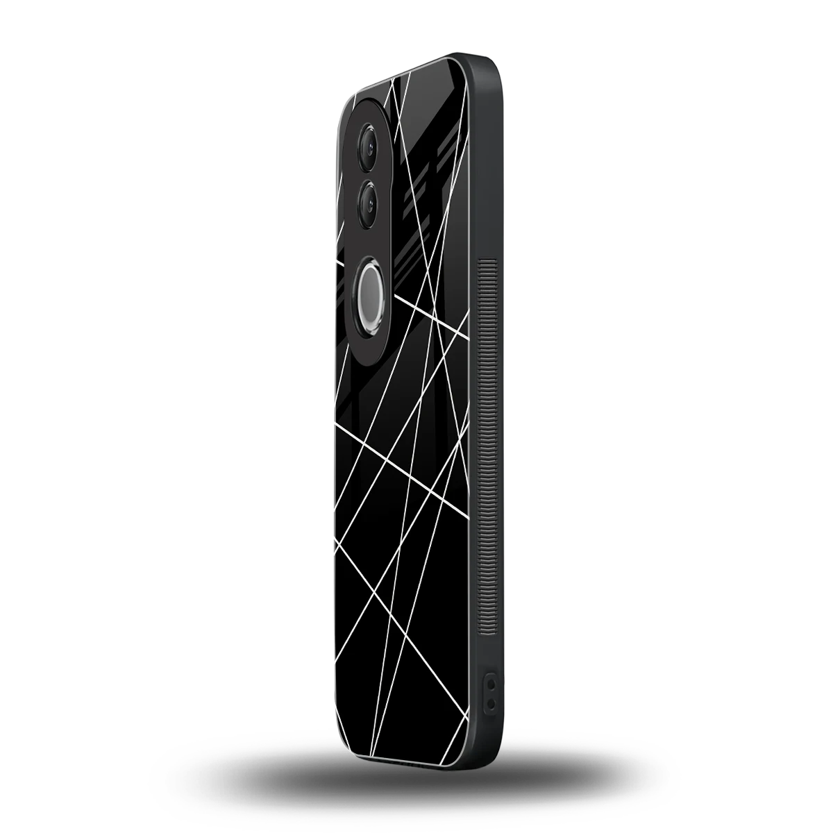 Geomatric Black vivo v50 mobile cover | shockproof glass phone case