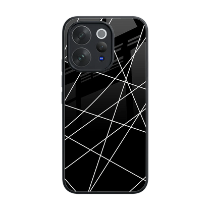 Geomatric Black back phone cover | glass case for vivo v70 elite
