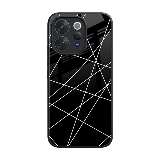Geomatric Black back phone cover | glass case for vivo v70 elite