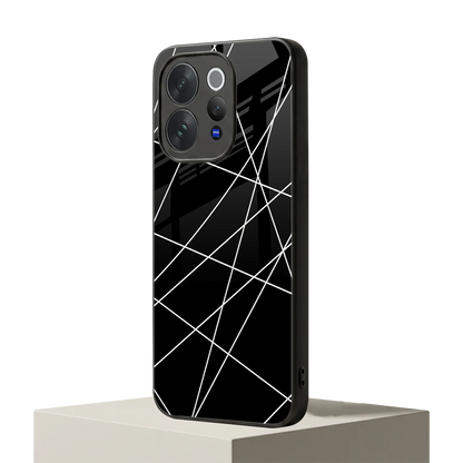 Geomatric Black vivo v70 elite mobile cover | shockproof glass phone case