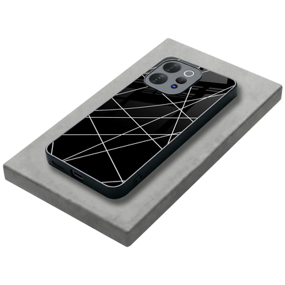 Geomatric Black stylish phone case for vivo v70 | glossy glass and slim fit