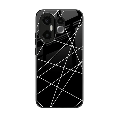 Geomatric Black back phone cover | glass case for vivo x200 fe