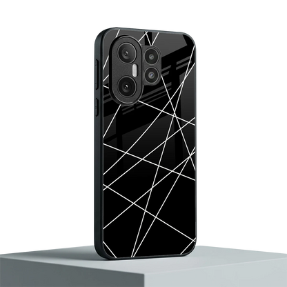 Geomatric Black vivo x200 fe mobile cover | shockproof glass phone case