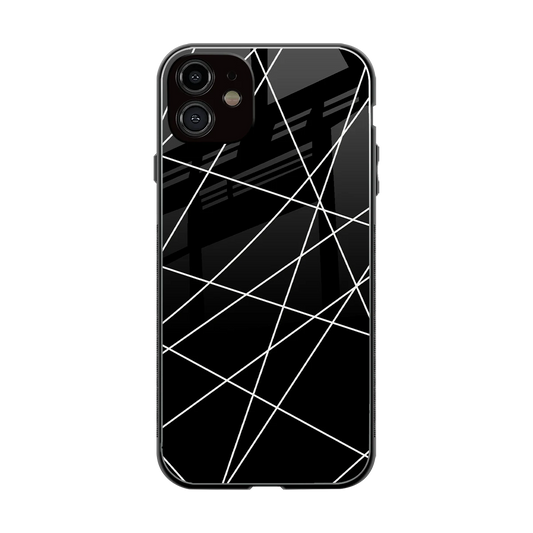Geomatric Black back phone cover | glass case for iphone 12