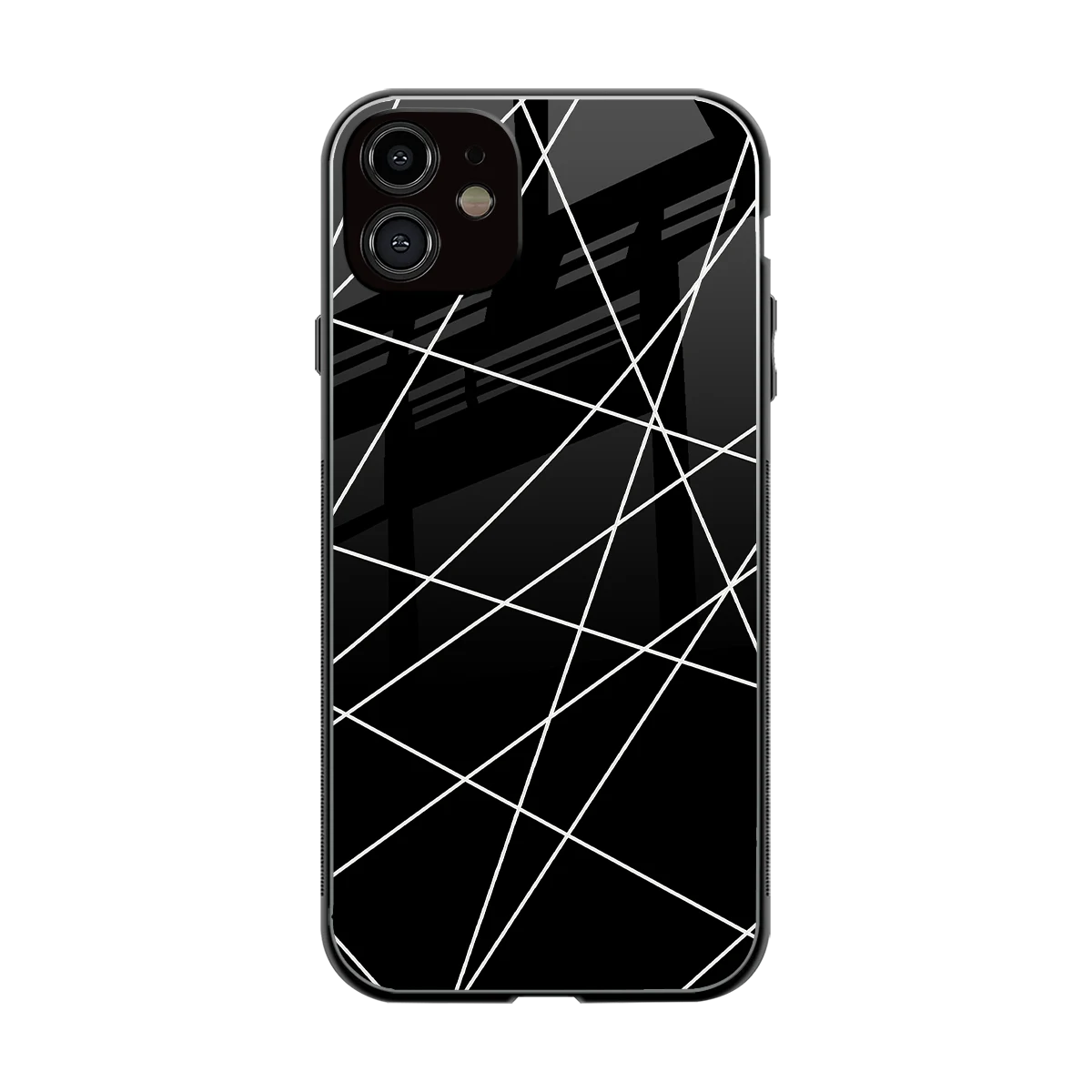 Geomatric Black back phone cover | glass case for iphone 11